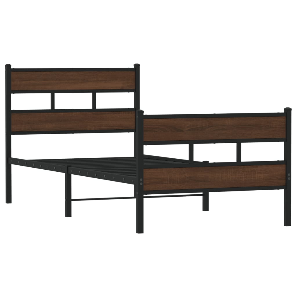 Bed Frame without Mattress with Headboard and Footboard 100x200 cm