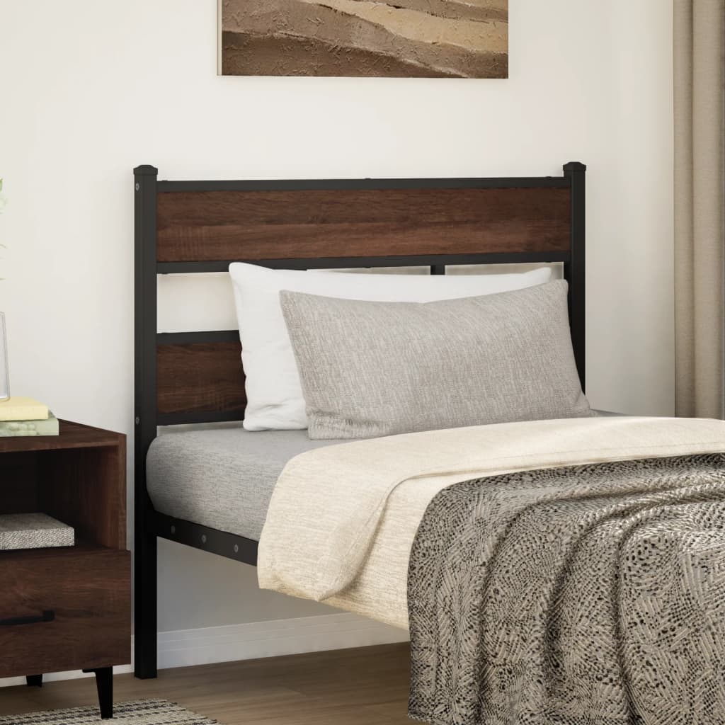 Headboard Brown Oak 90 cm Steel and Engineered Wood