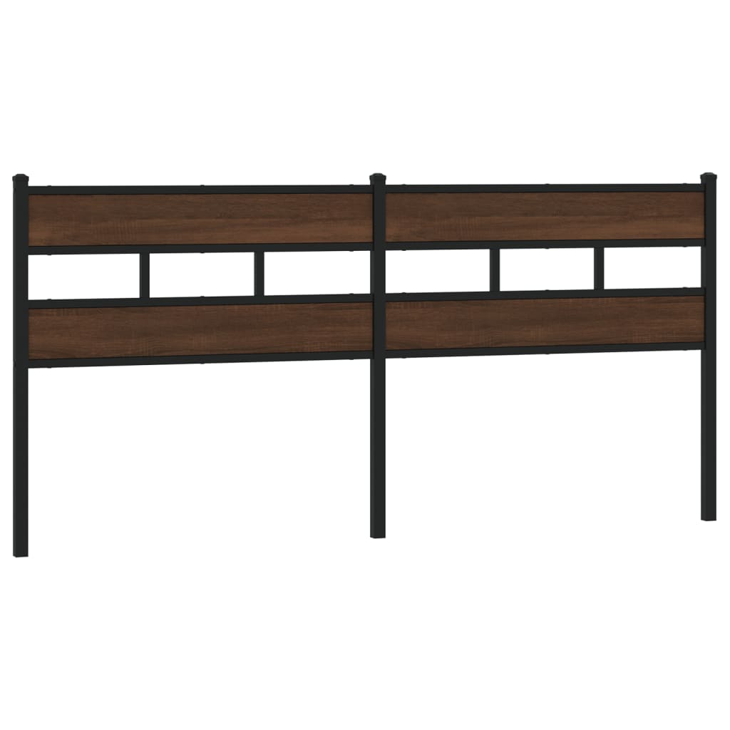 Headboard Brown Oak 200 cm Steel and Engineered Wood