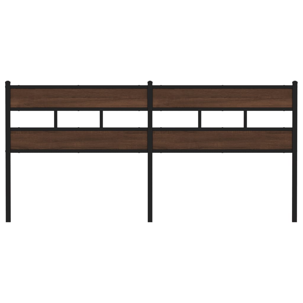 Headboard Brown Oak 200 cm Steel and Engineered Wood