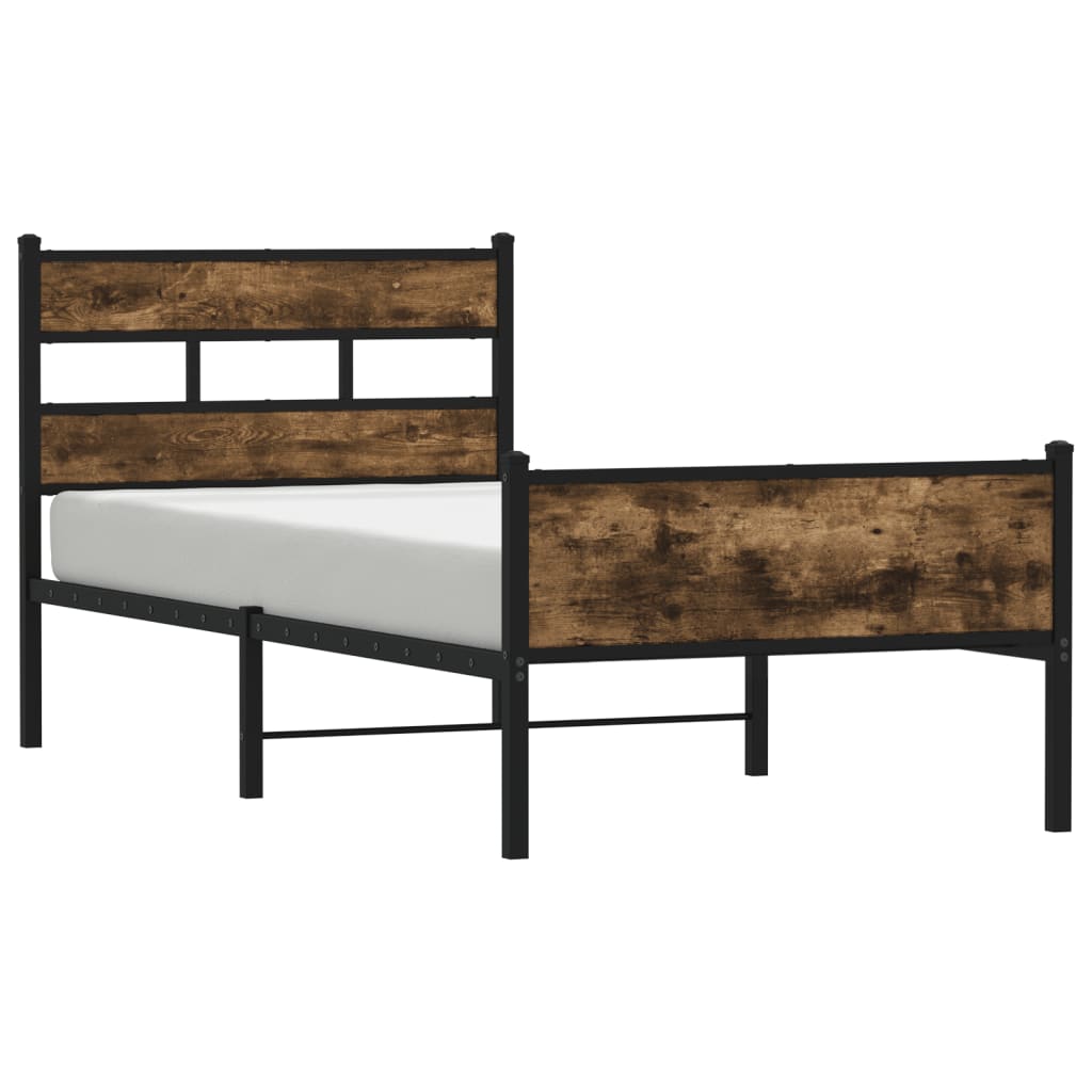 Bed Frame without Mattress Smoked Oak 90x200 cm Engineered Wood