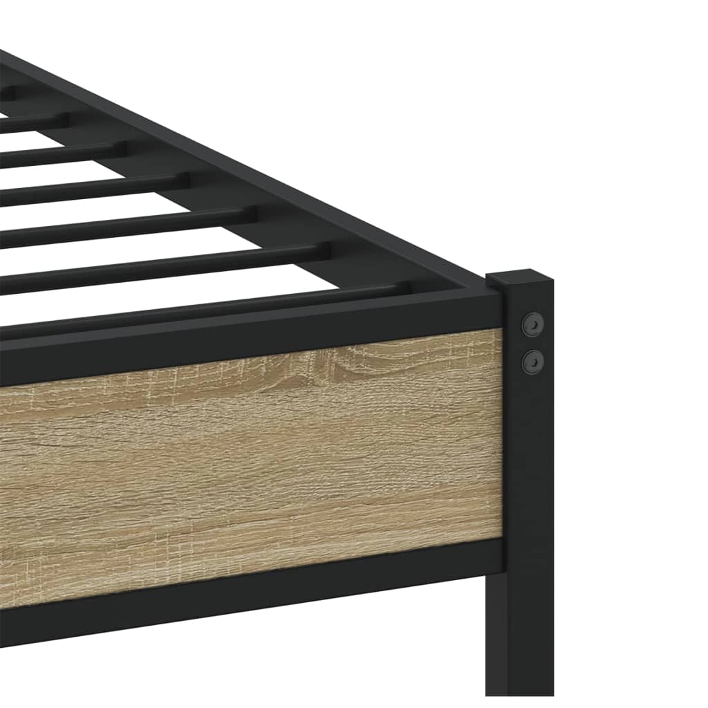 Bed Frame without Mattress Sonoma Oak 120x200 cm Engineered Wood