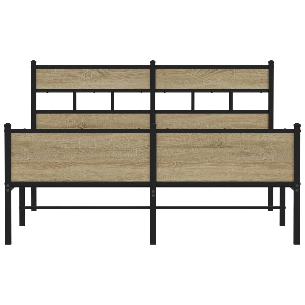 Bed Frame without Mattress Sonoma Oak 137x190 cm Engineered Wood