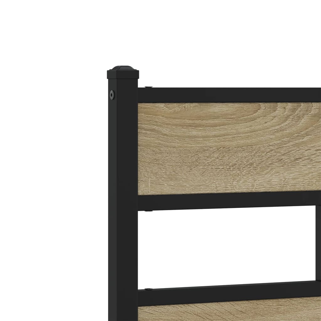 Bed Frame without Mattress Sonoma Oak 137x190 cm Engineered Wood