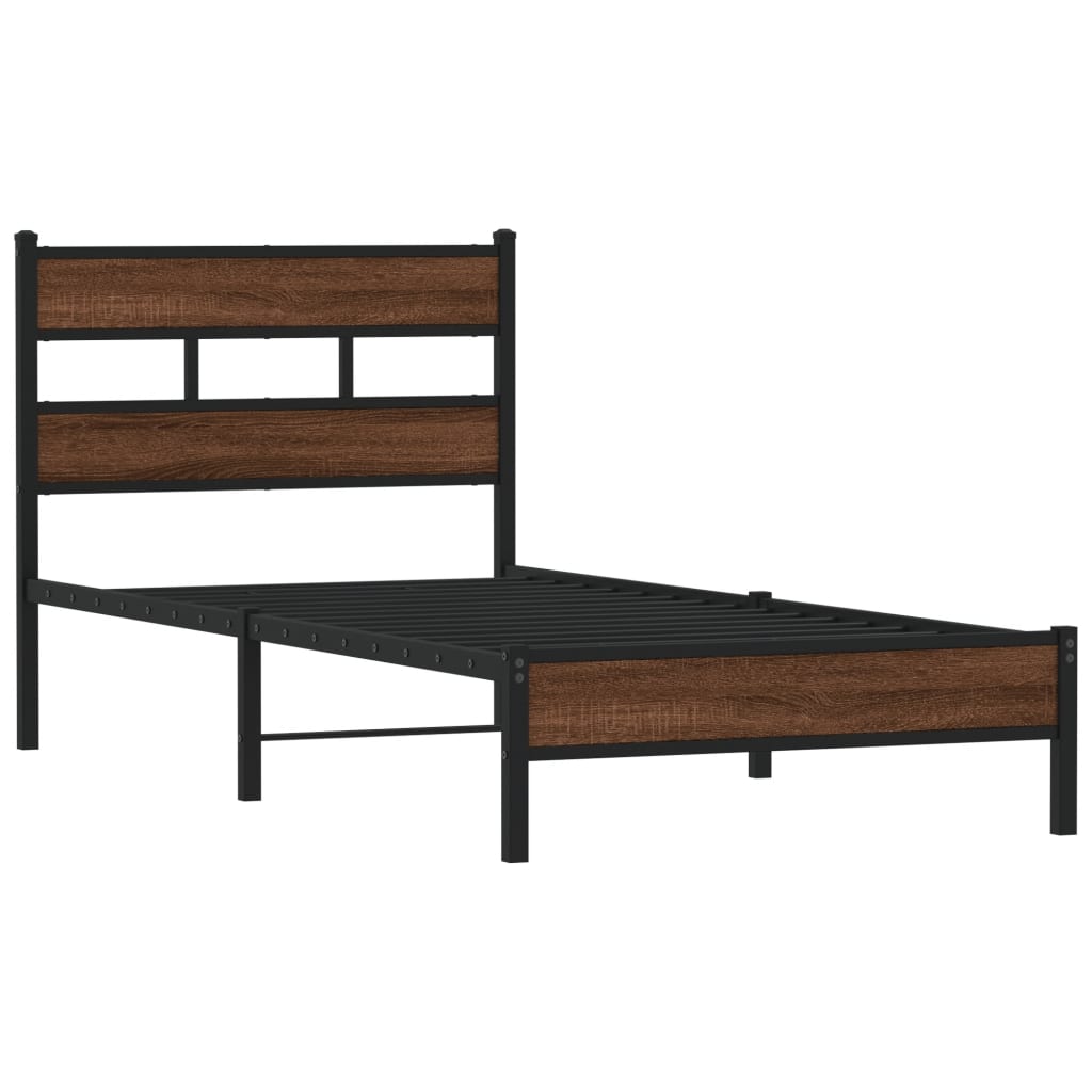 Bed Frame without Mattress Brown Oak 80x200 cm Engineered Wood
