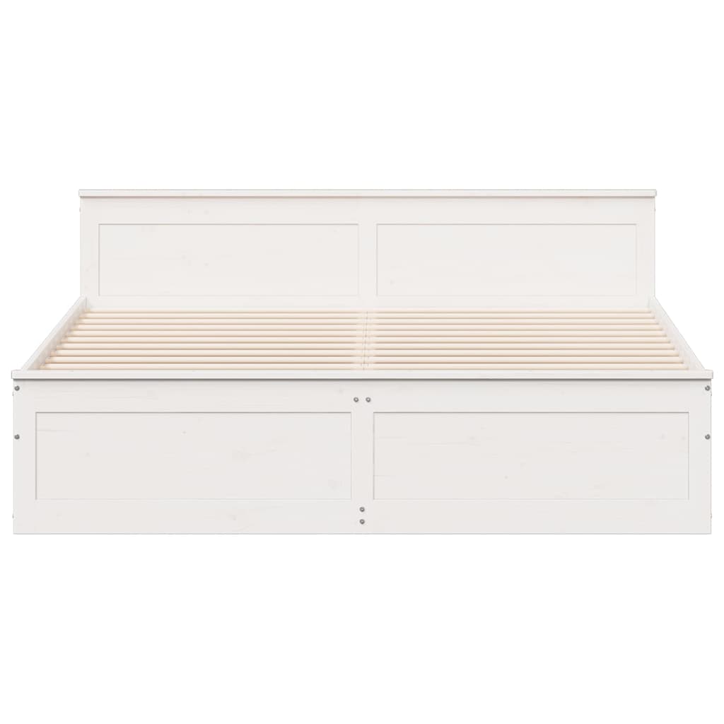 Rustic Wooden Super King Size 180cm Bed Frame Base With Drawers & Headboard