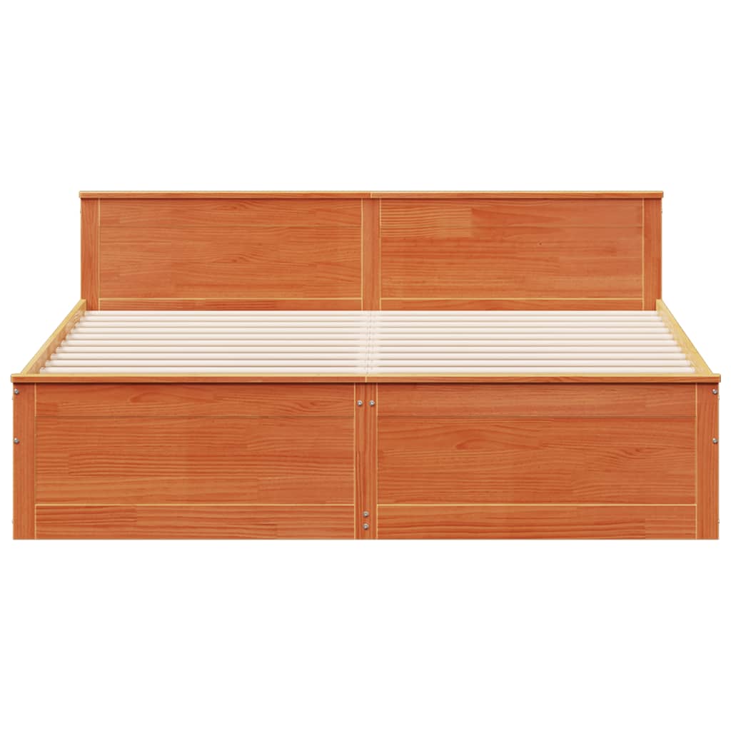 Rustic Wooden Super King Size 180cm Bed Frame Base With Drawers & Headboard
