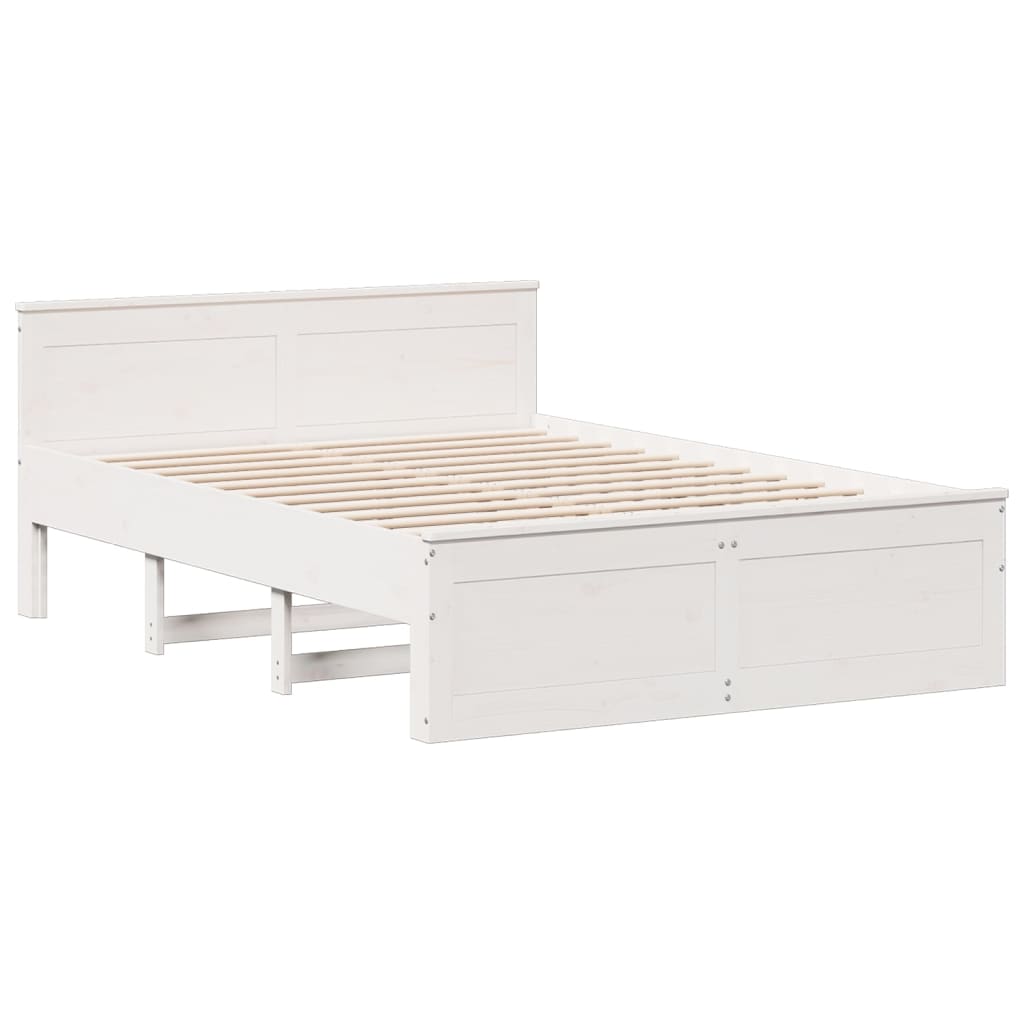 Rustic Wooden Queen Size 160cm Bed Frame Base With Storage Drawers & Headboard