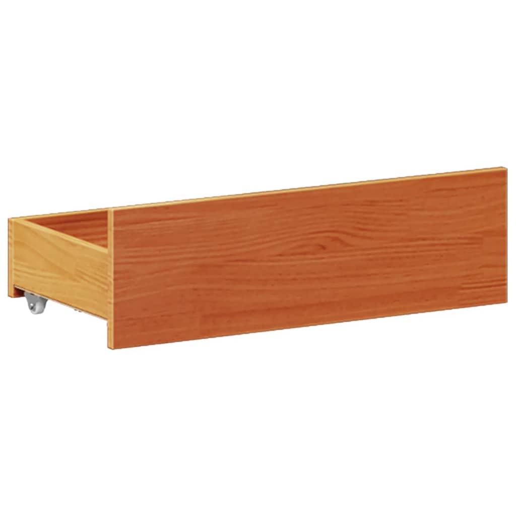 Rustic Wooden Queen Size 160cm Bed Frame Base With Storage Drawers & Headboard