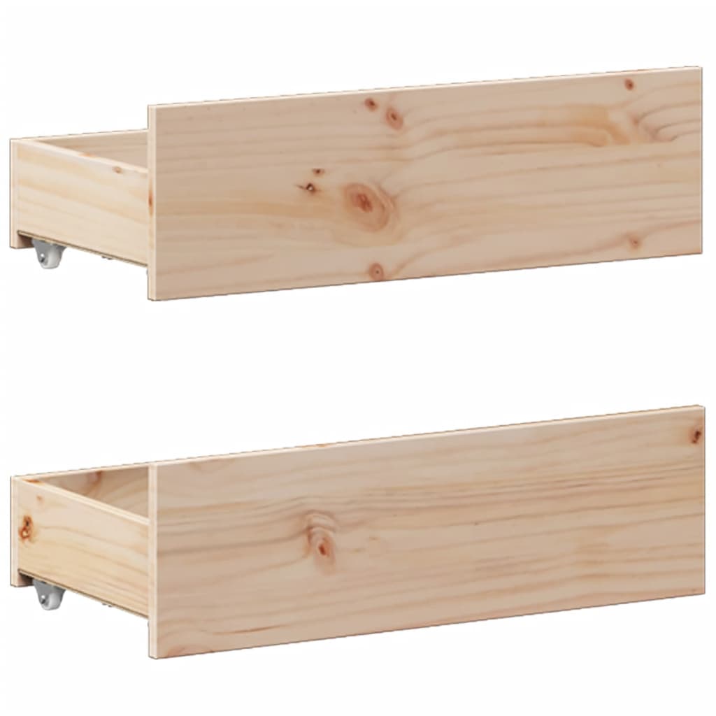 Rustic Wooden King Size 150cm Bed Frame Base With Storage Drawers & Headboard