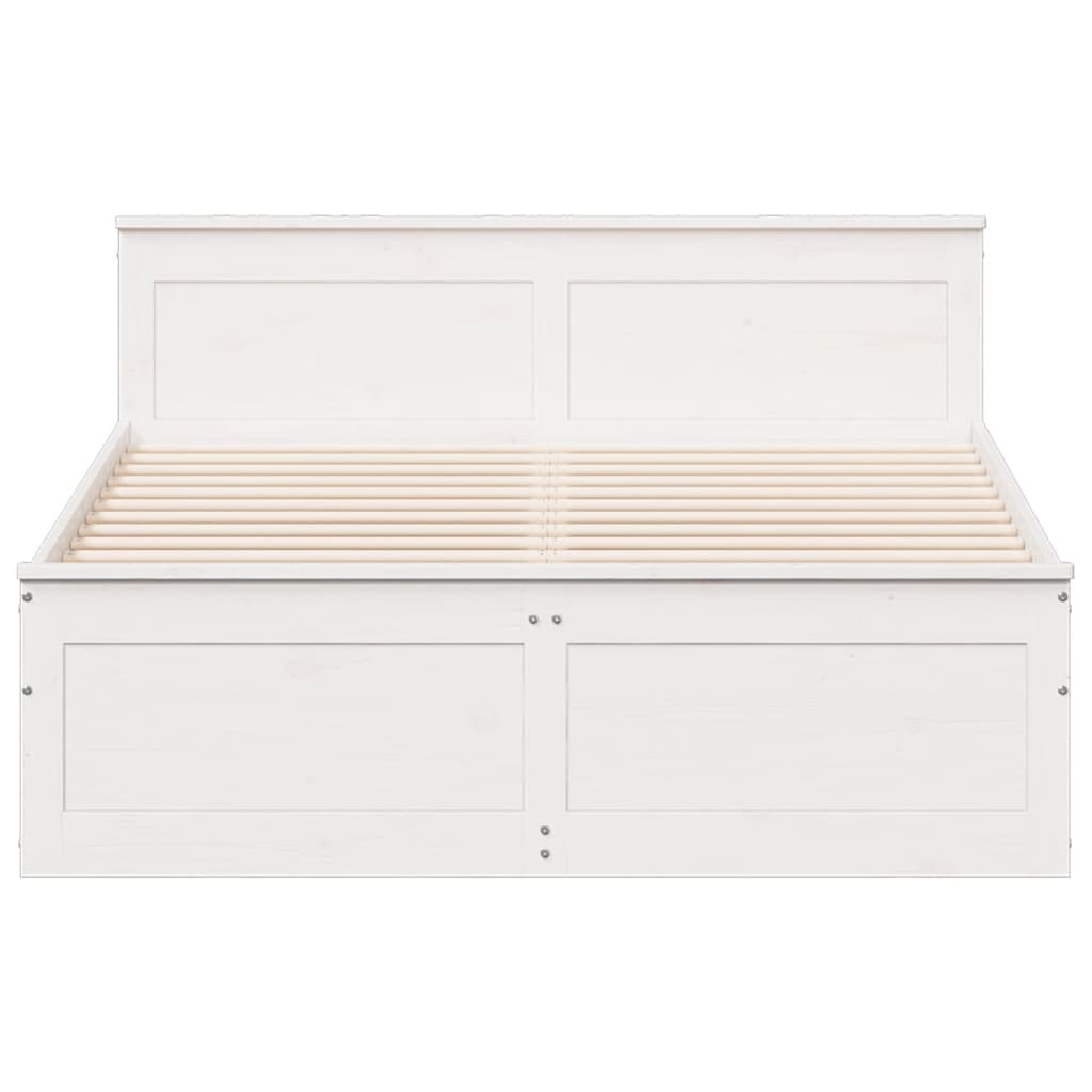 Rustic Wooden King Size 150cm Bed Frame Base With Storage Drawers & Headboard