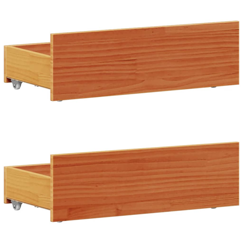 Bed Frame without Mattress with Headboard Wax Brown 100x200 cm Solid Wood Pine