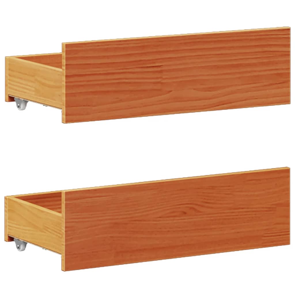Bed Frame without Mattress with Headboard Wax Brown 140x190 cm Solid Wood Pine