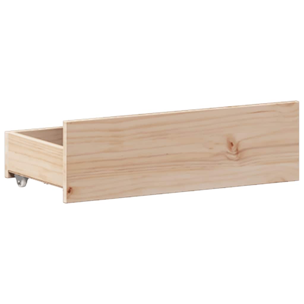 Rustic Wooden Double Size 135cm Bed Frame Base With Drawers & Headboard