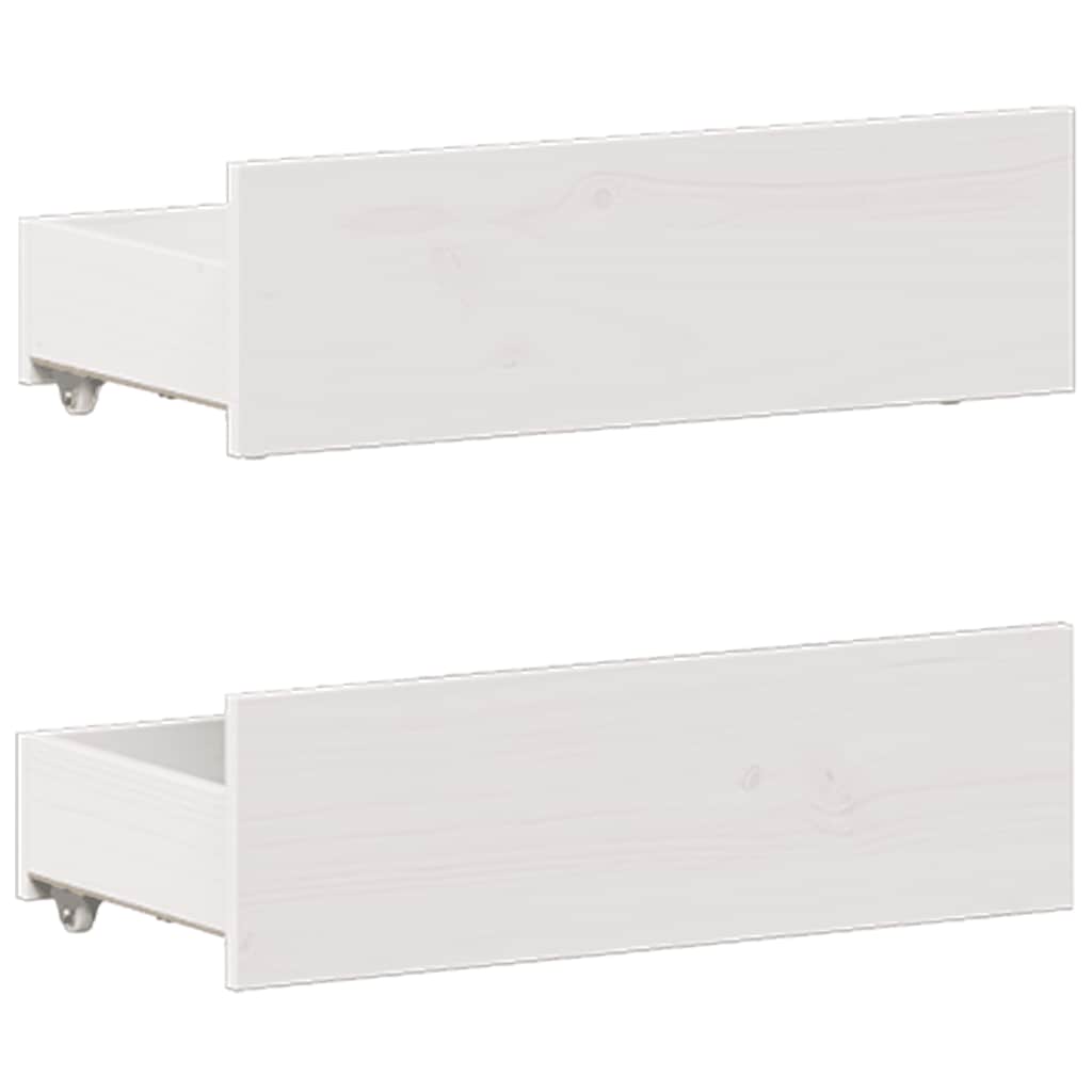 Rustic Wooden Double Size 135cm Bed Frame Base With Drawers & Headboard