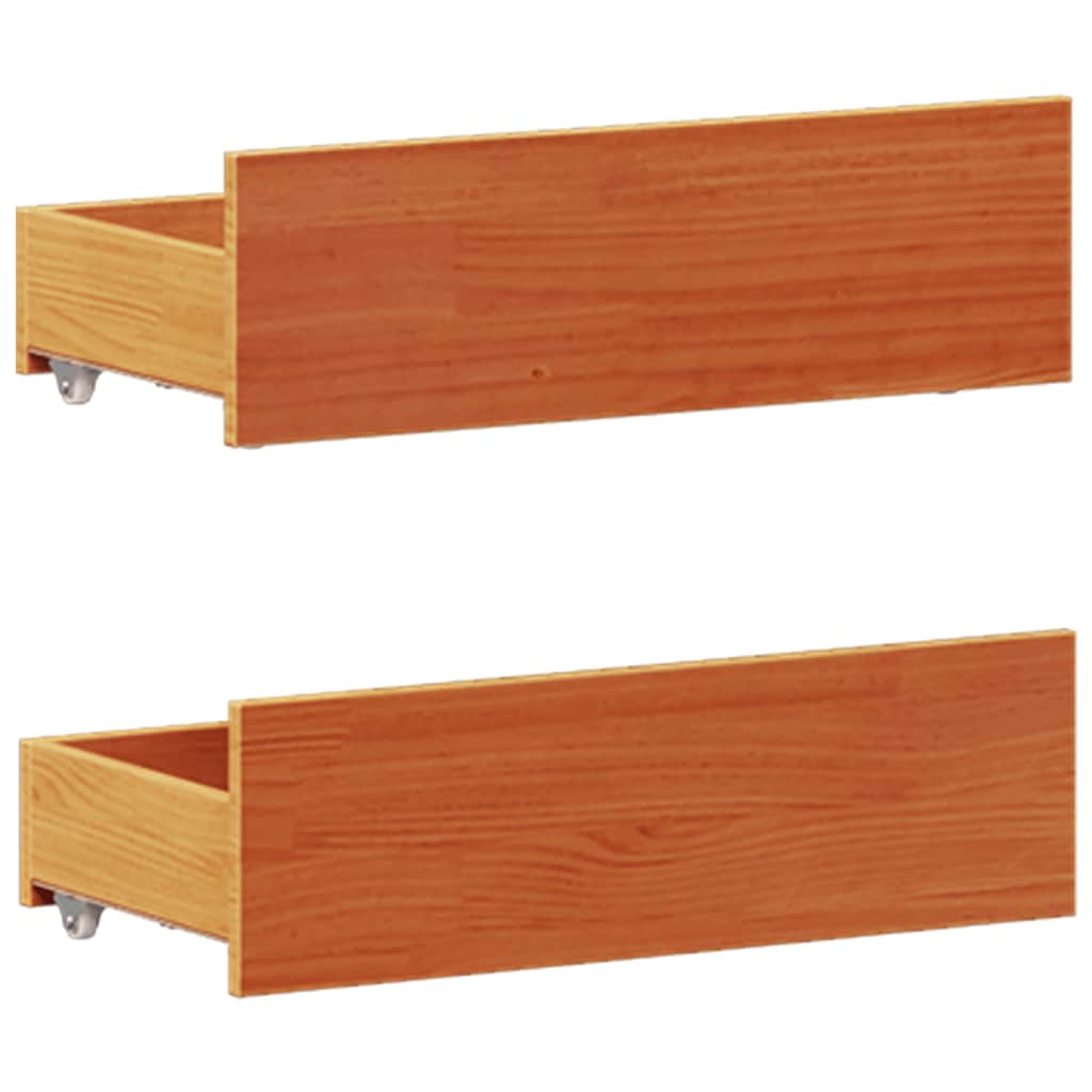 Bed Frame without Mattress with Headboard Wax Brown 135x190 cm Double Solid Wood Pine