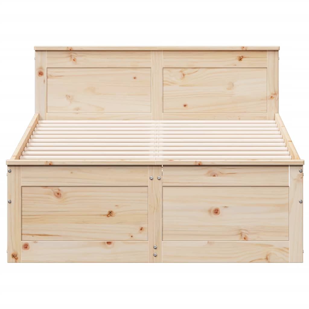 Bed Frame without Mattress with Headboard 120x190 cm Small Double Solid Wood Pine