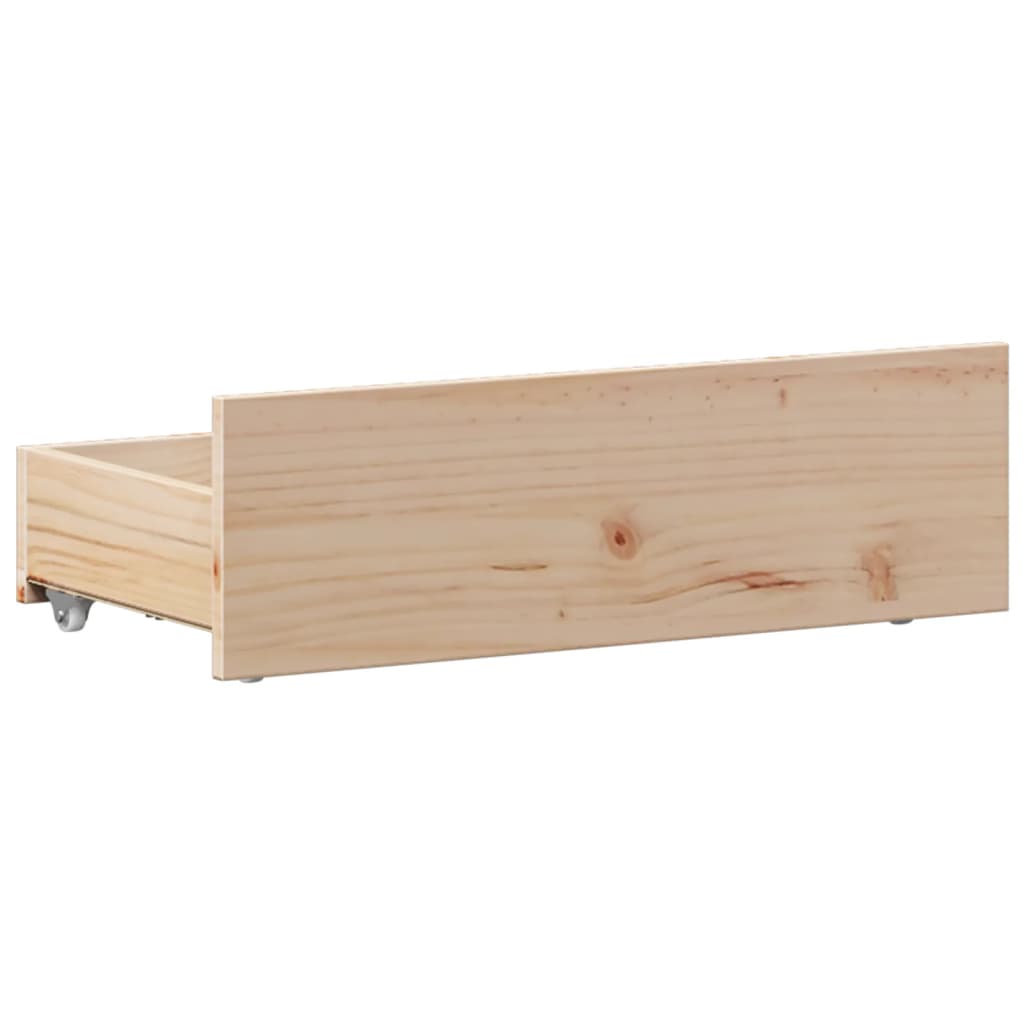 Rustic Wooden Single Size 90cm Bed Frame Base With Storage Drawers & Headboard