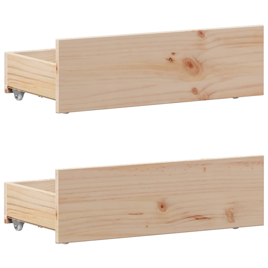 Rustic Wooden Single Size 90cm Bed Frame Base With Storage Drawers & Headboard
