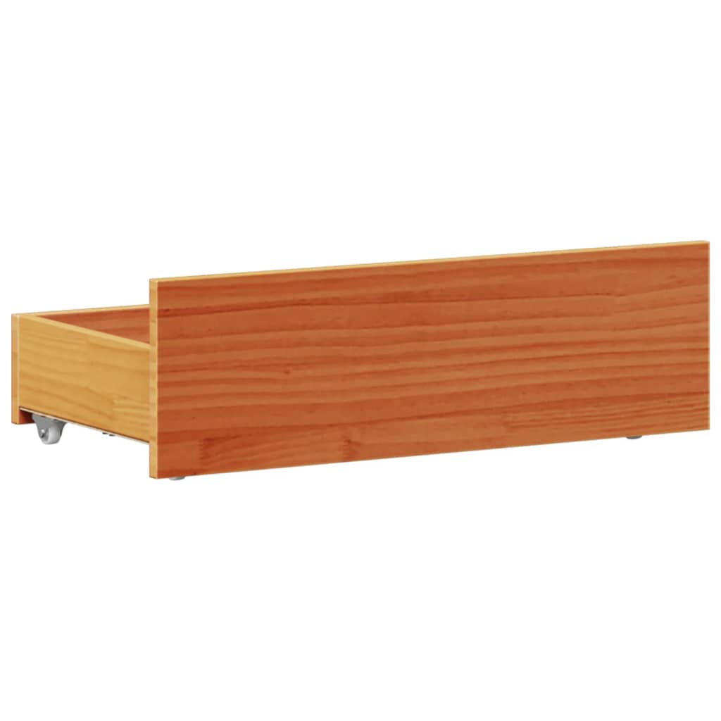 Bed Frame without Mattress with Headboard Wax Brown 75x190 cm Small Single Solid Wood Pine