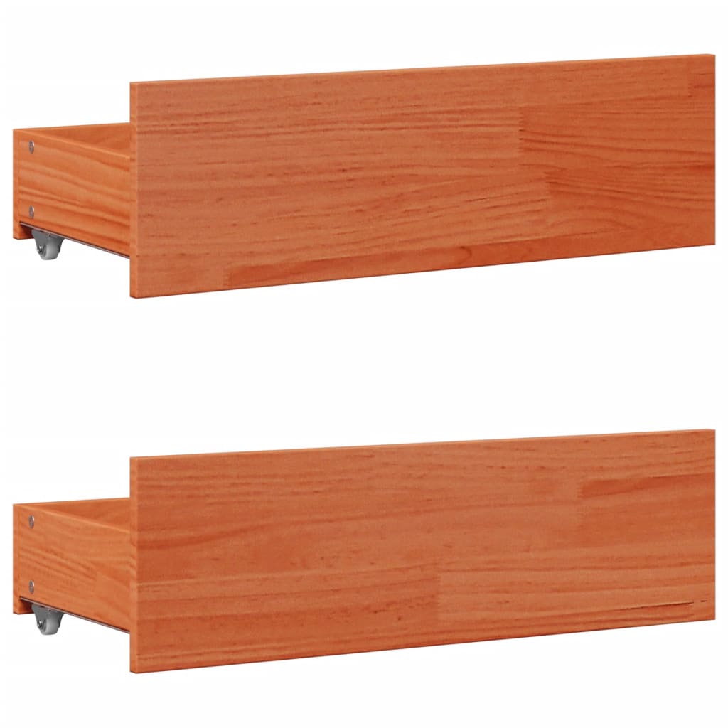 Bed Frame without Mattress with Drawers Wax Brown 120x190 cm Small Double Solid Wood Pine
