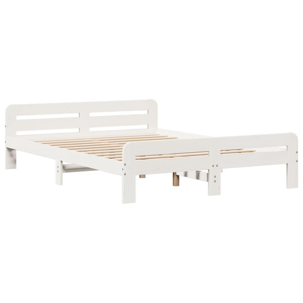 Bookcase Bed without Mattress White 160x200 cm Solid Wood Pine