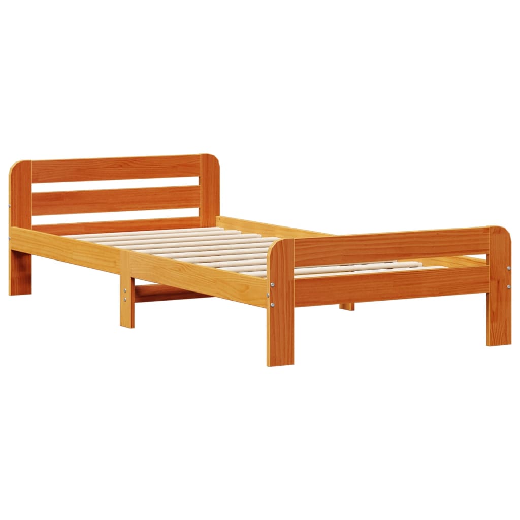 Bookcase Bed without Mattress Wax Brown 75x190 cm Small Single Solid Wood Pine