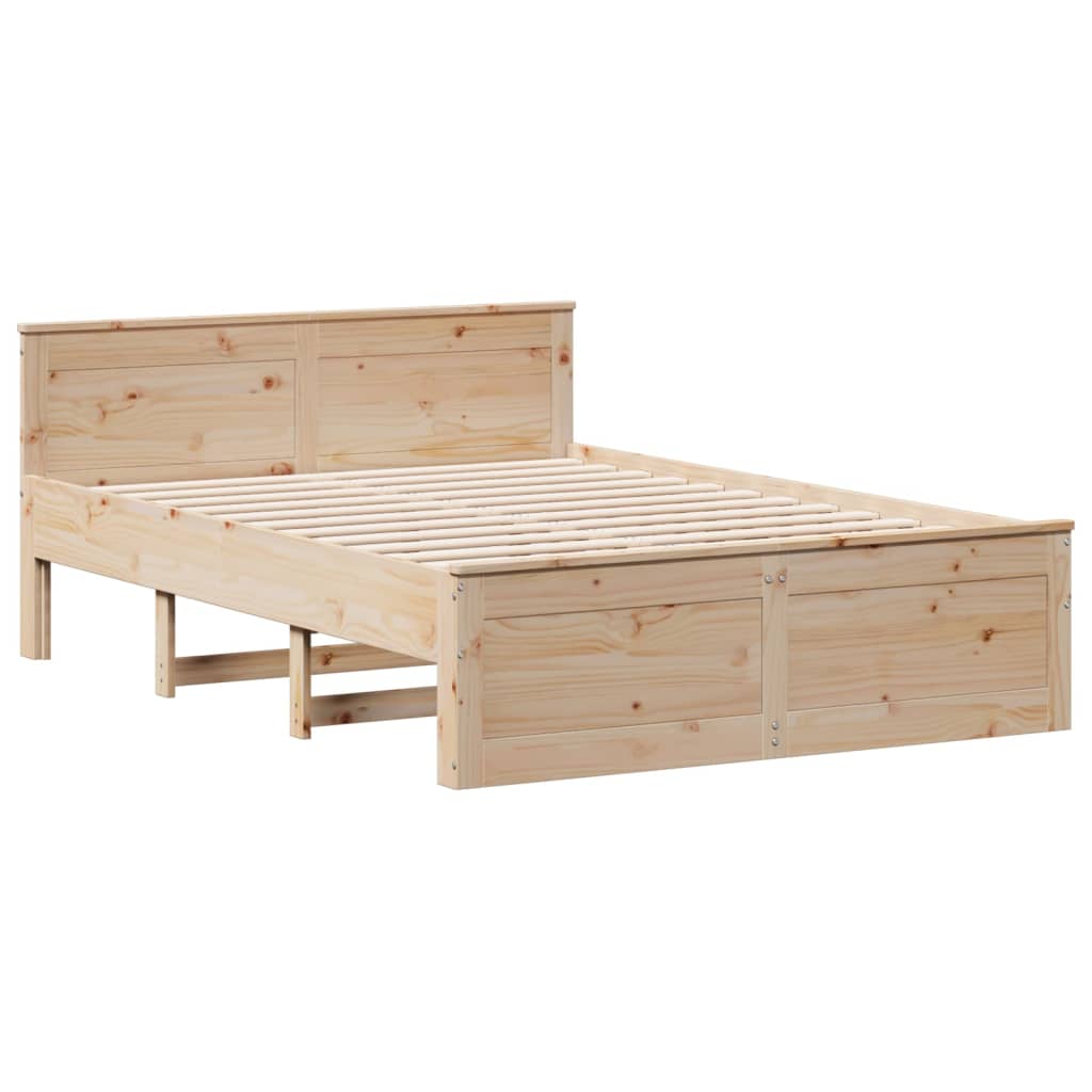 Bookcase Bed without Mattress 150x200 cm King Solid Wood Pine