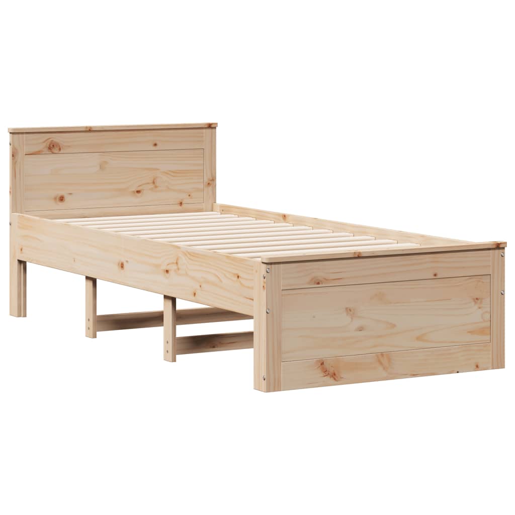 Bookcase Bed without Mattress 100x200 cm Solid Wood Pine