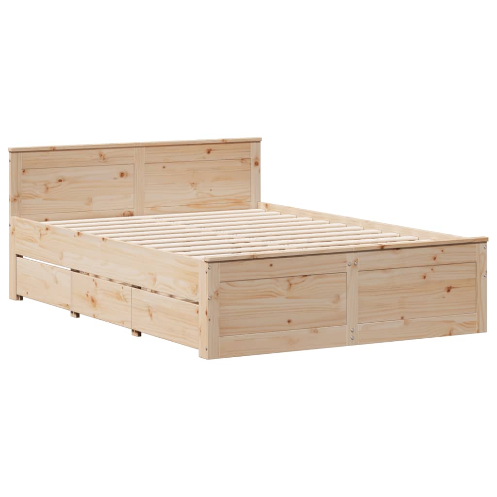 Bookcase Bed without Mattress 140x190 cm Solid Wood Pine