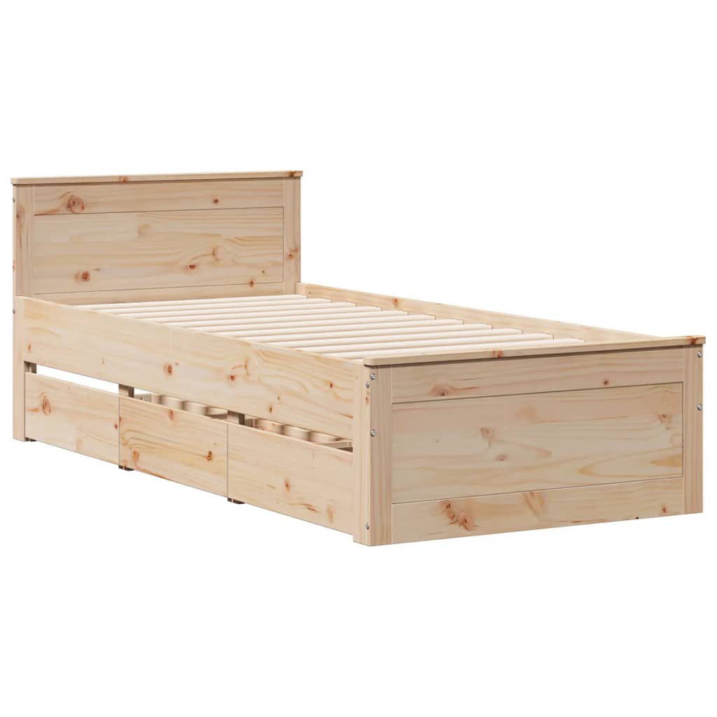 Bookcase Bed without Mattress 75x190 cm Small Single Solid Wood Pine