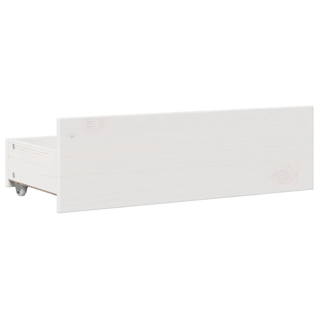 Bookcase Bed without Mattress White 135x190 cm Double Solid Wood Pine