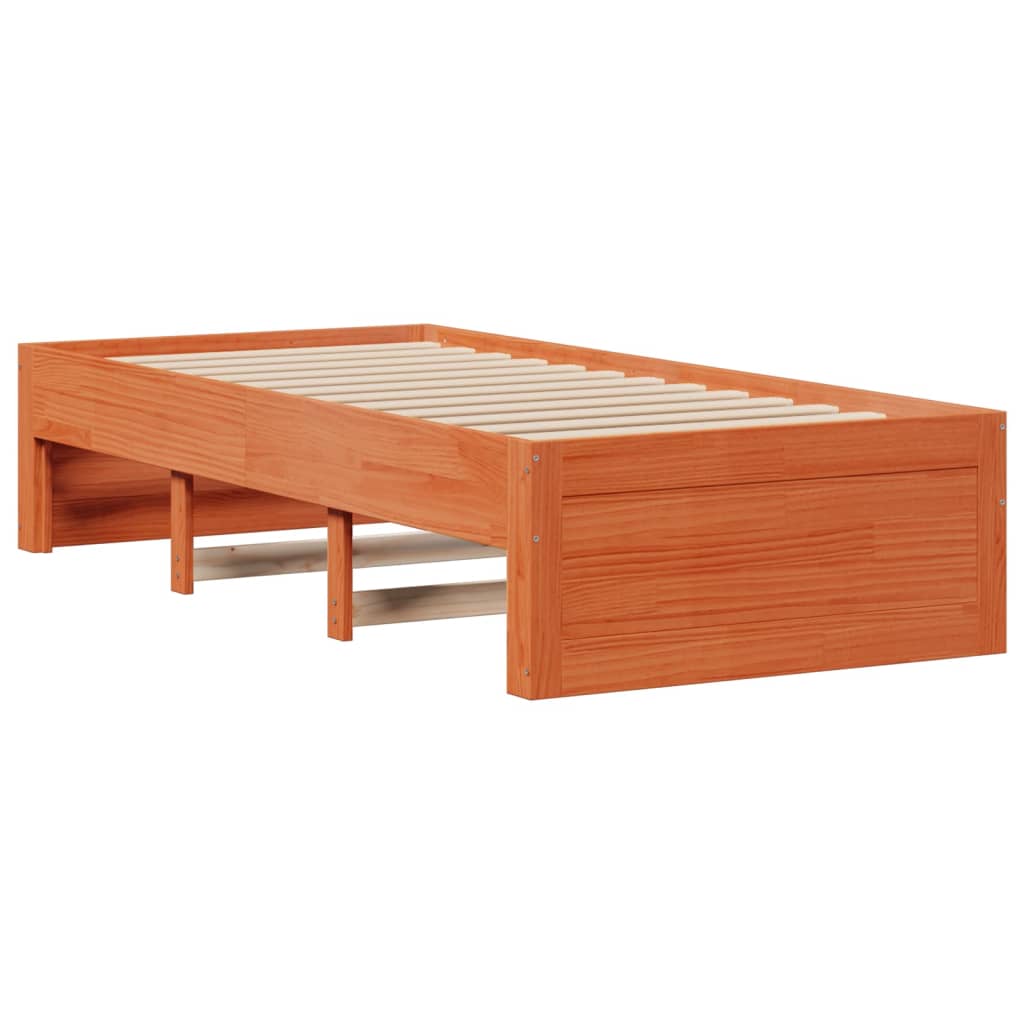 Bookcase Bed without Mattress Wax Brown 75x190 cm Small Single Solid Wood Pine