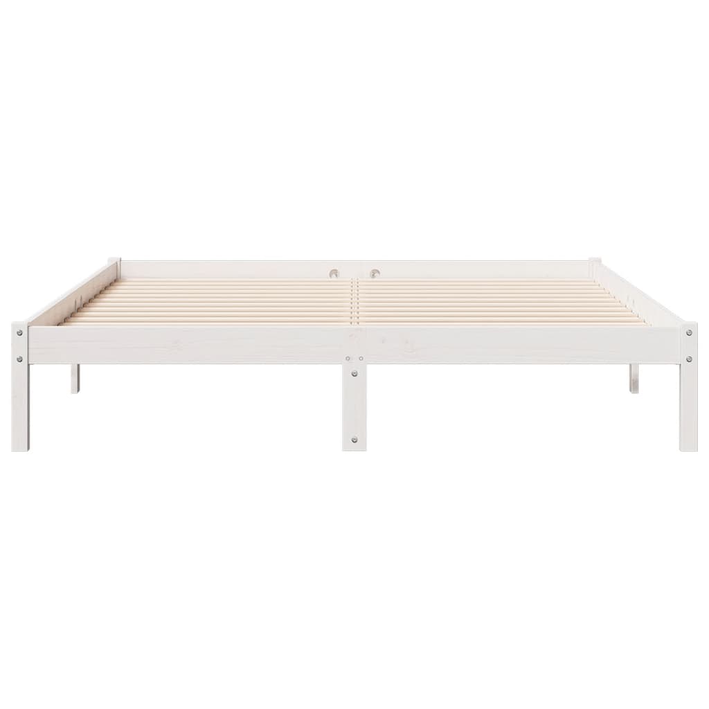 Extra Long Bed Frame without Mattress White 140x210 cm Solid Wood Pine