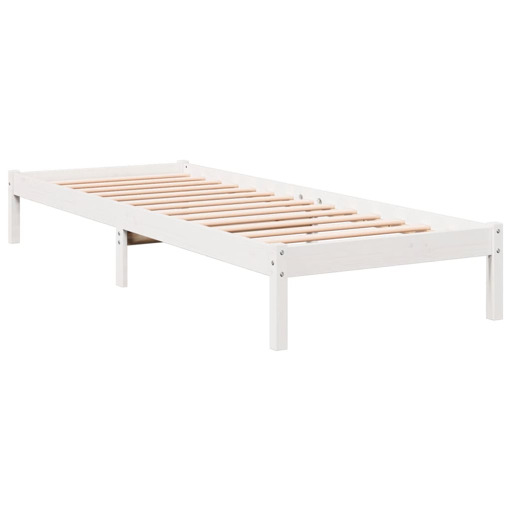 Extra Long Bed Frame without Mattress White 100x220 cm Solid Wood Pine
