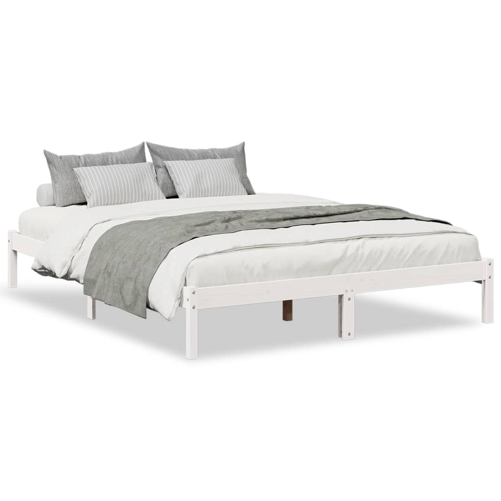 Extra Long Bed Frame without Mattress White 140x220 cm Solid Wood Pine
