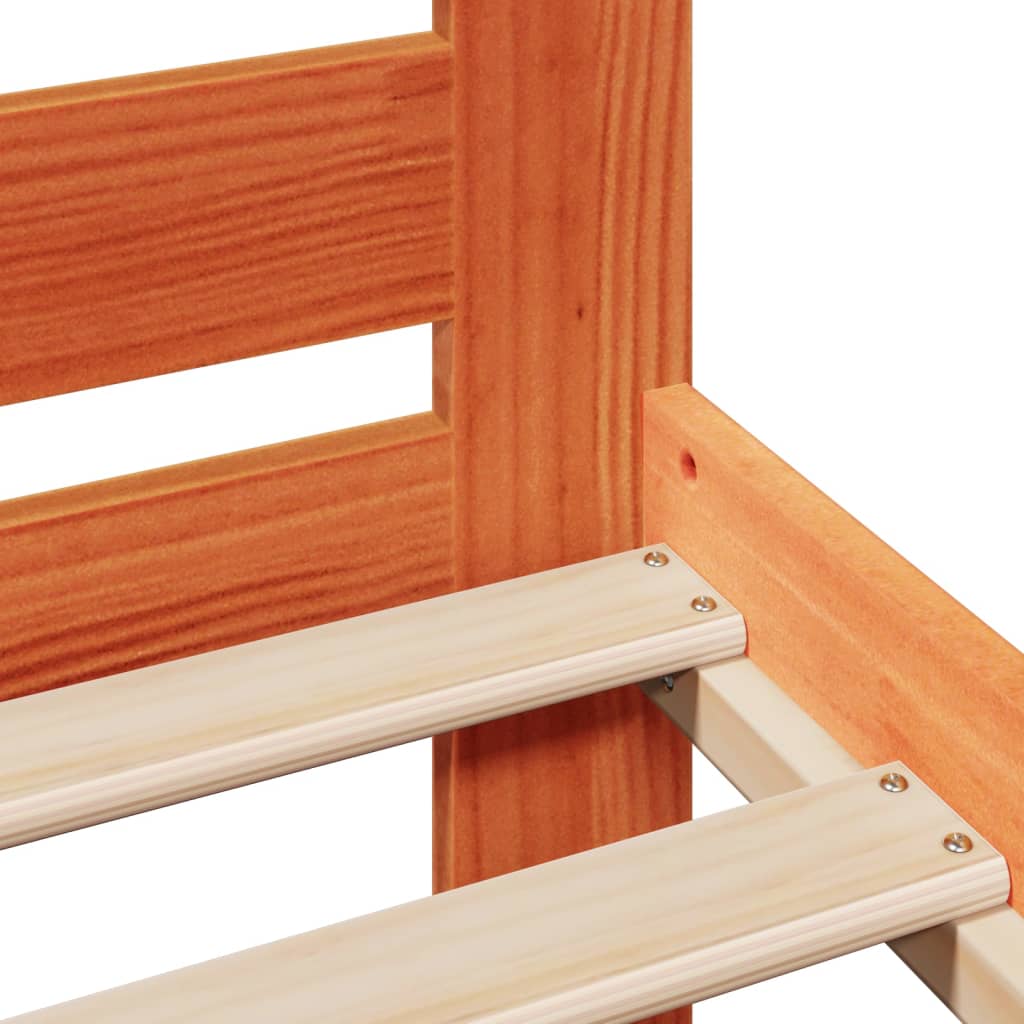 Bed Frame without Mattress Wax Brown 200x200 cm Solid Wood Pine