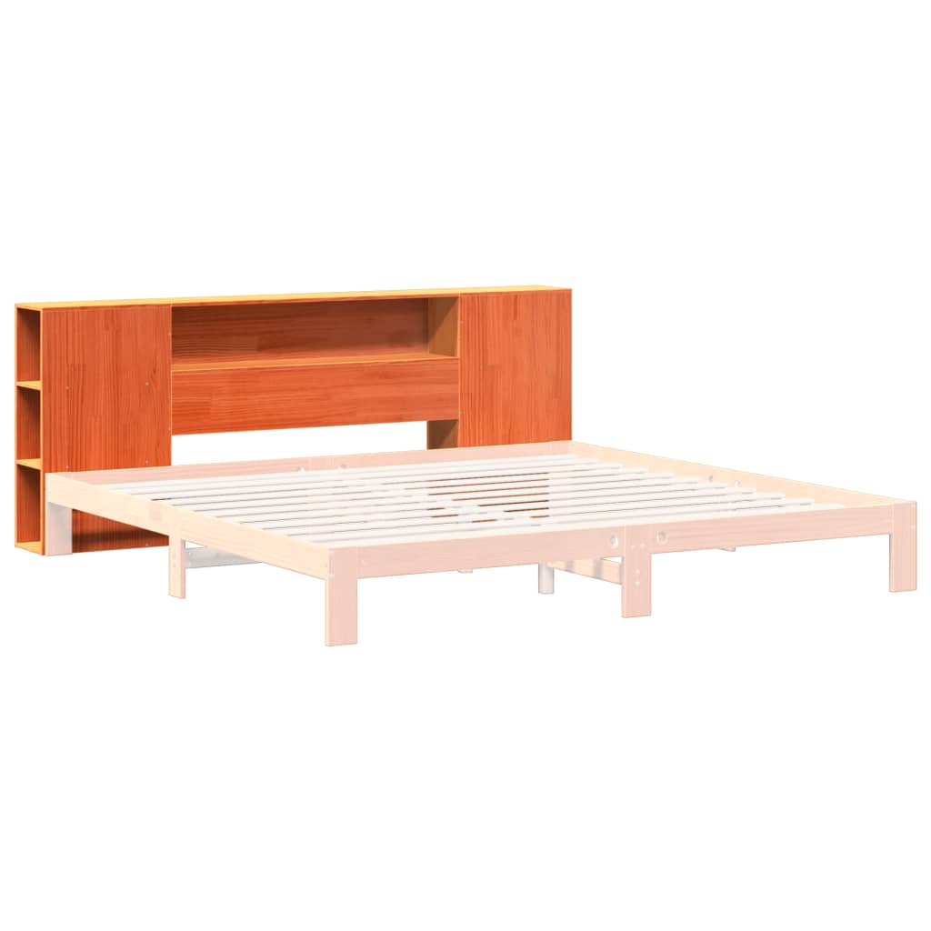 Headboard with Storage Wax Brown 180 cm Solid Wood Pine