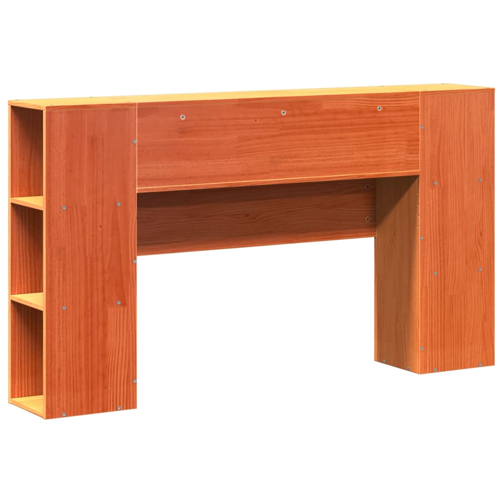 Headboard with Storage Wax Brown 160 cm Solid Wood Pine