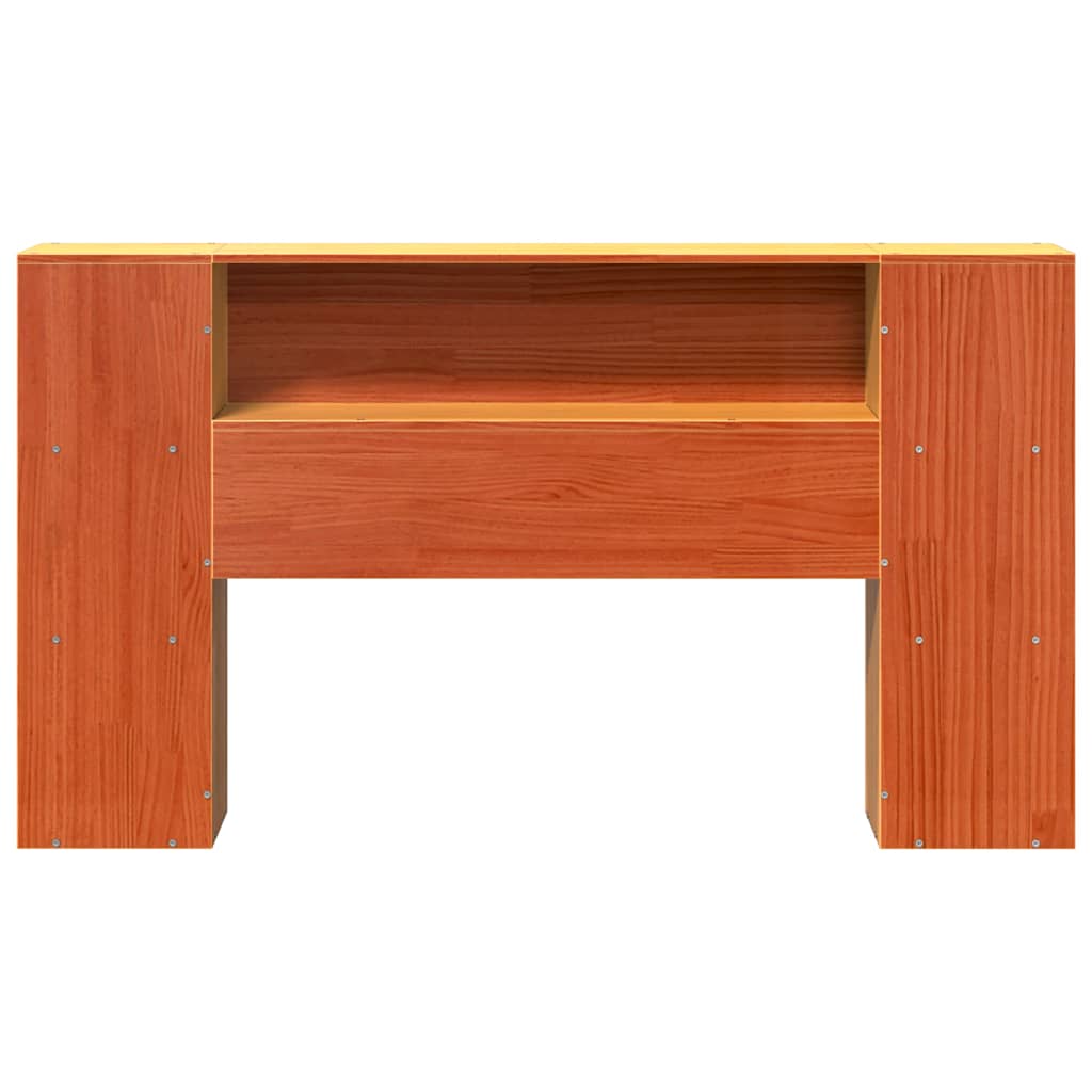 Headboard with Storage Wax Brown 150 cm Solid Wood Pine
