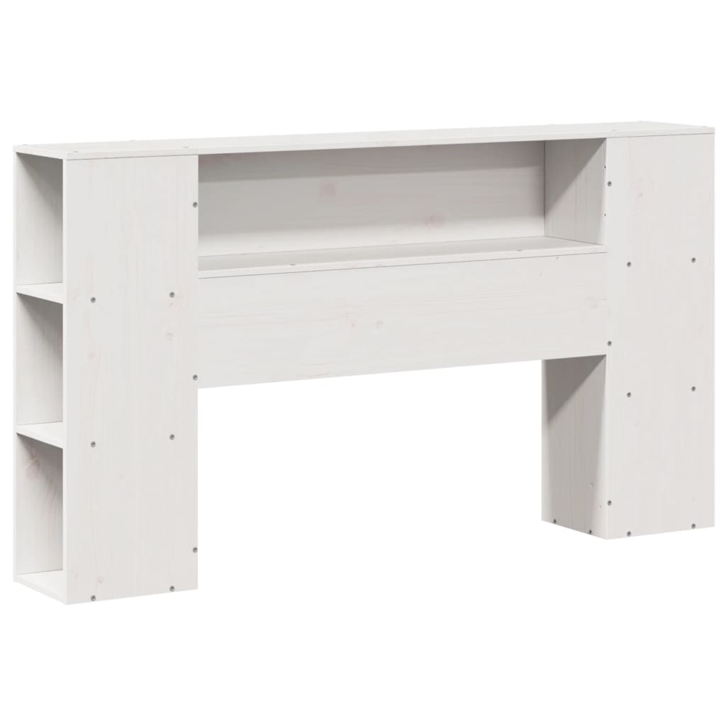 Headboard with Storage White 140 cm Solid Wood Pine