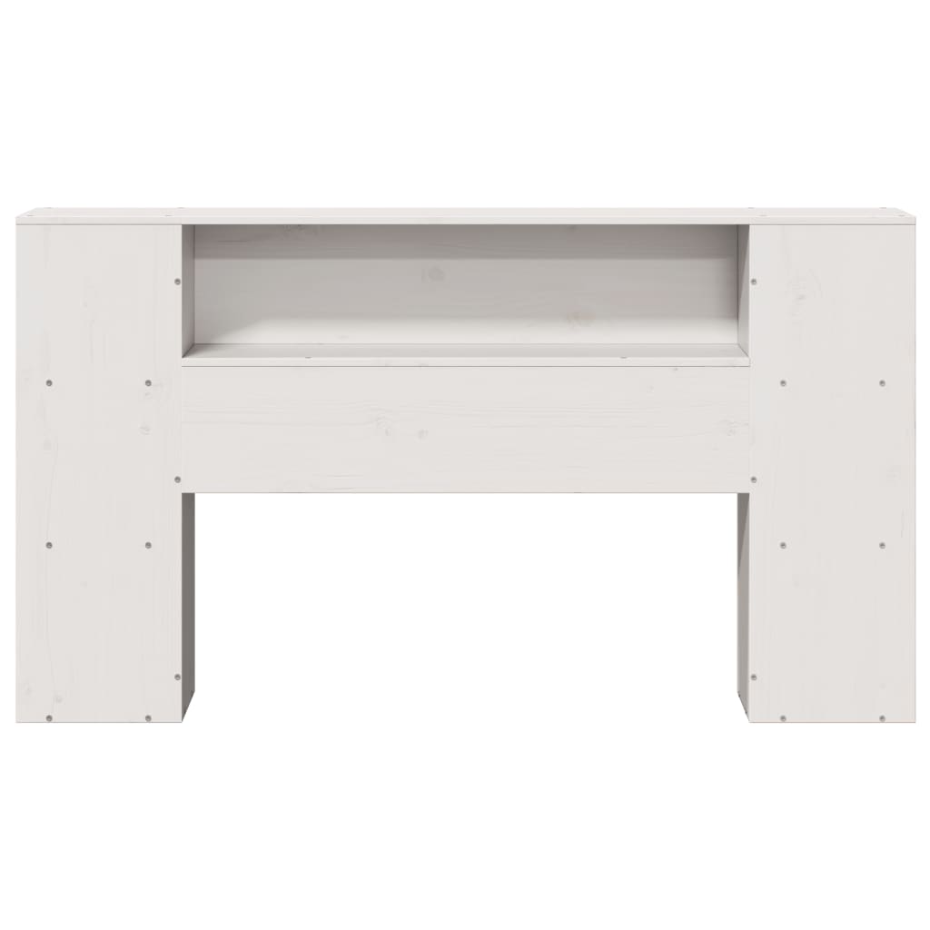 Headboard with Storage White 140 cm Solid Wood Pine