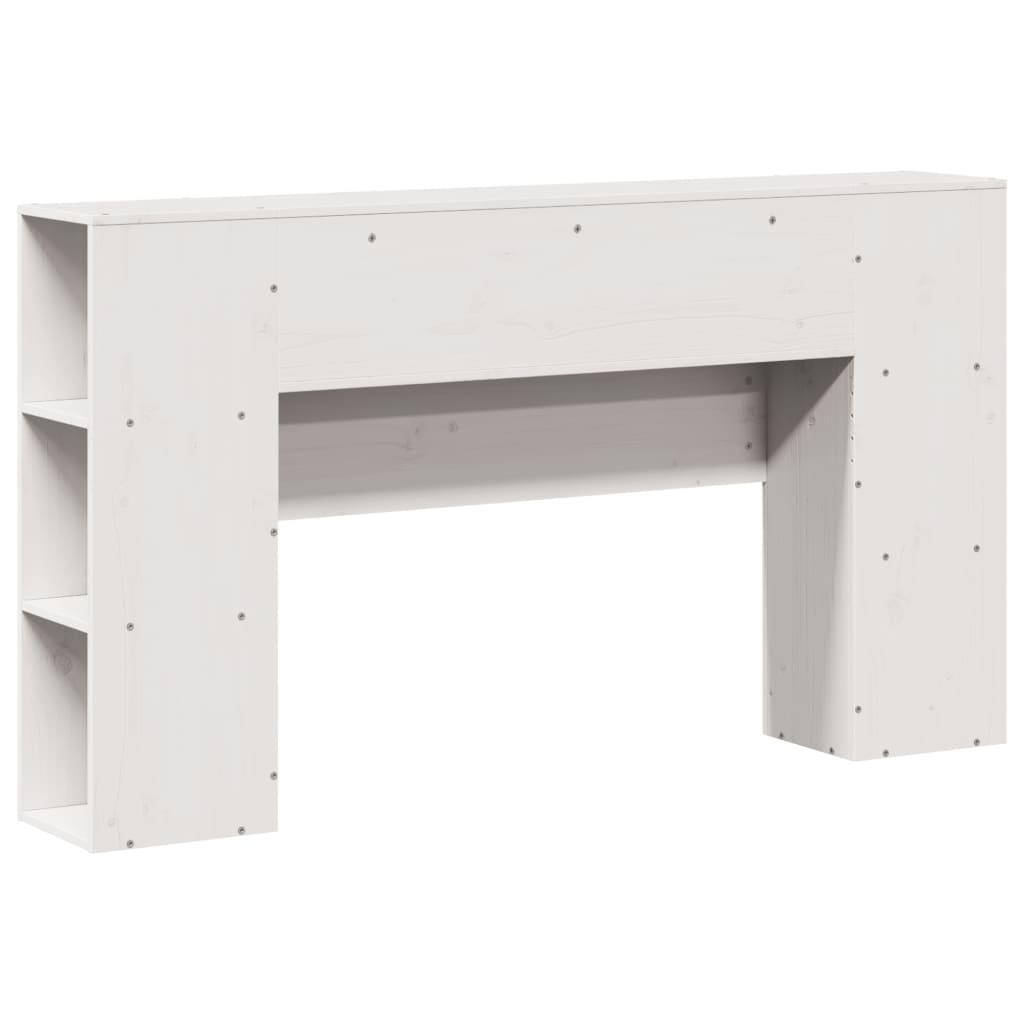 Headboard with Storage White 140 cm Solid Wood Pine