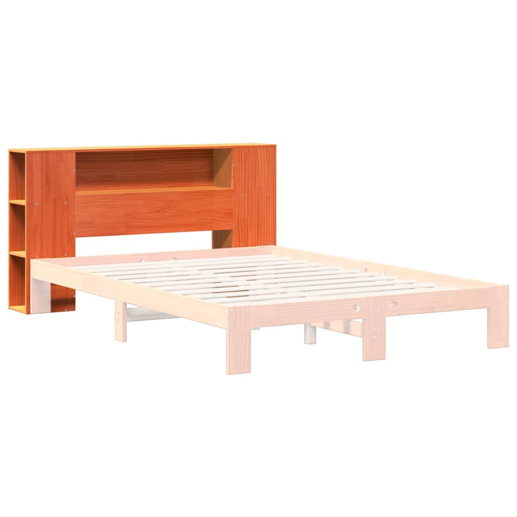 Headboard with Storage Wax Brown 140 cm Solid Wood Pine