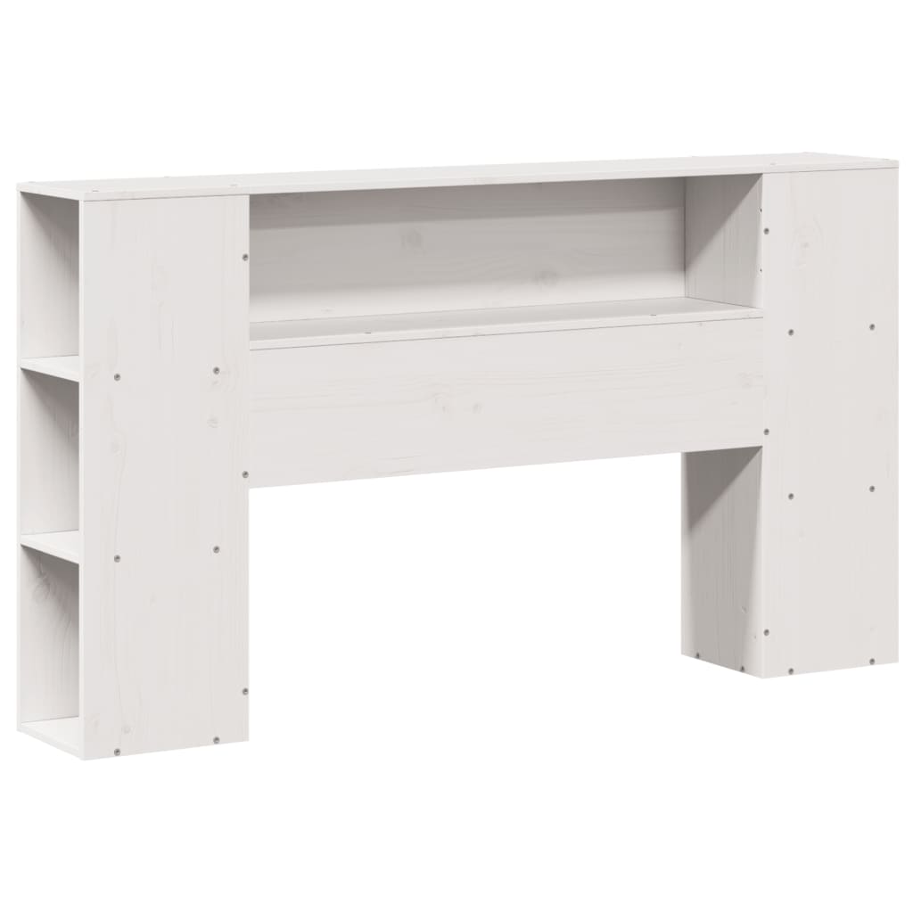 Headboard with Storage White 120 cm Solid Wood Pine
