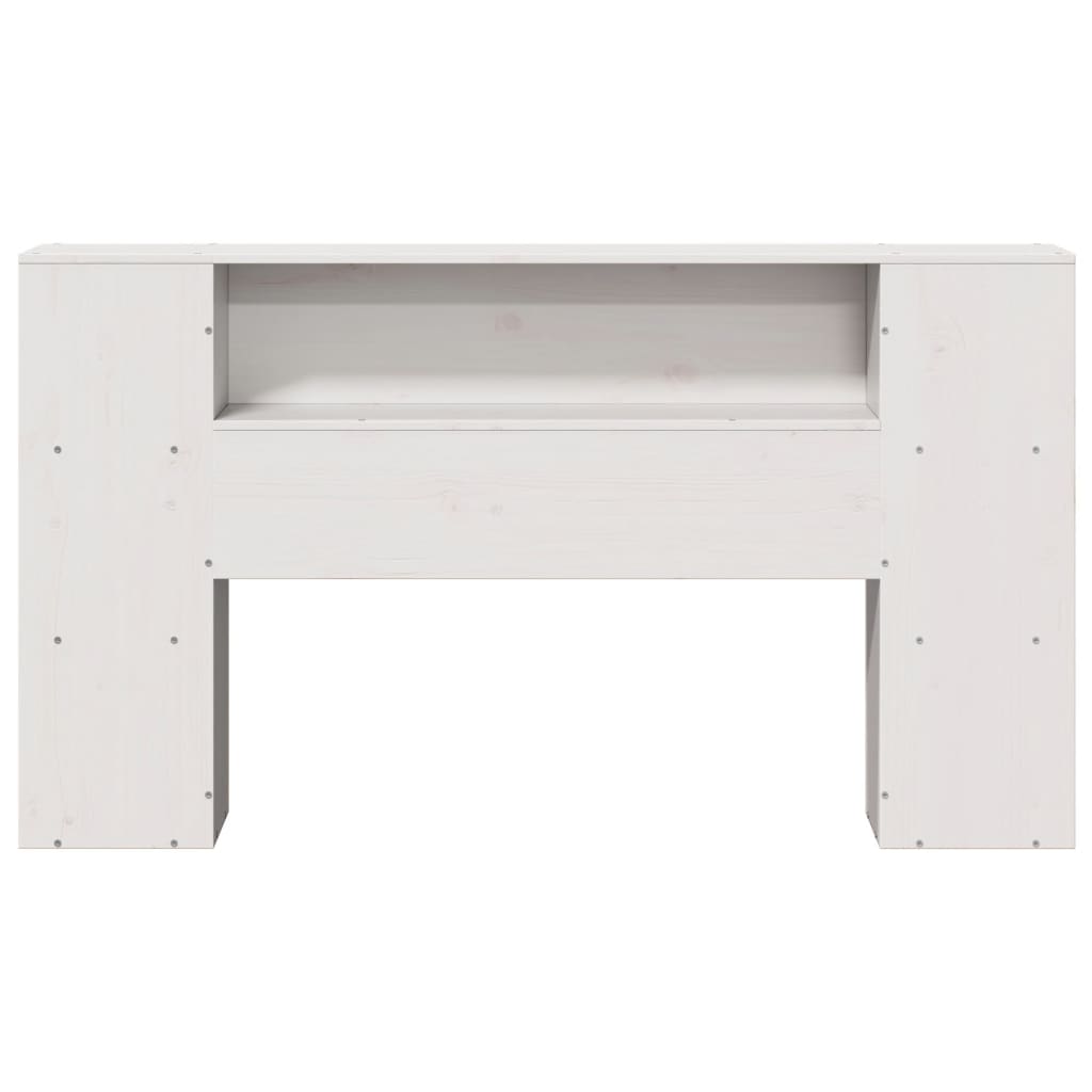 Headboard with Storage White 120 cm Solid Wood Pine