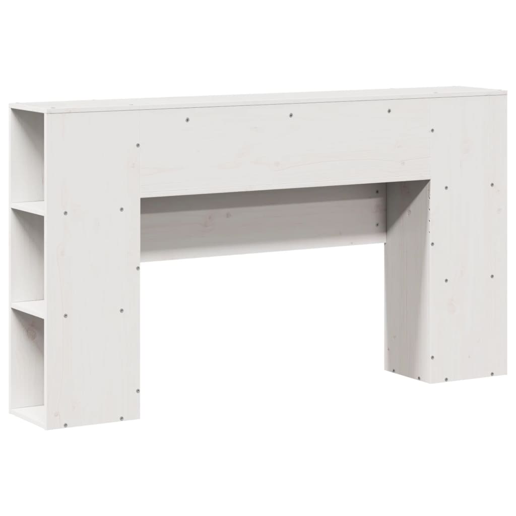 Headboard with Storage White 120 cm Solid Wood Pine