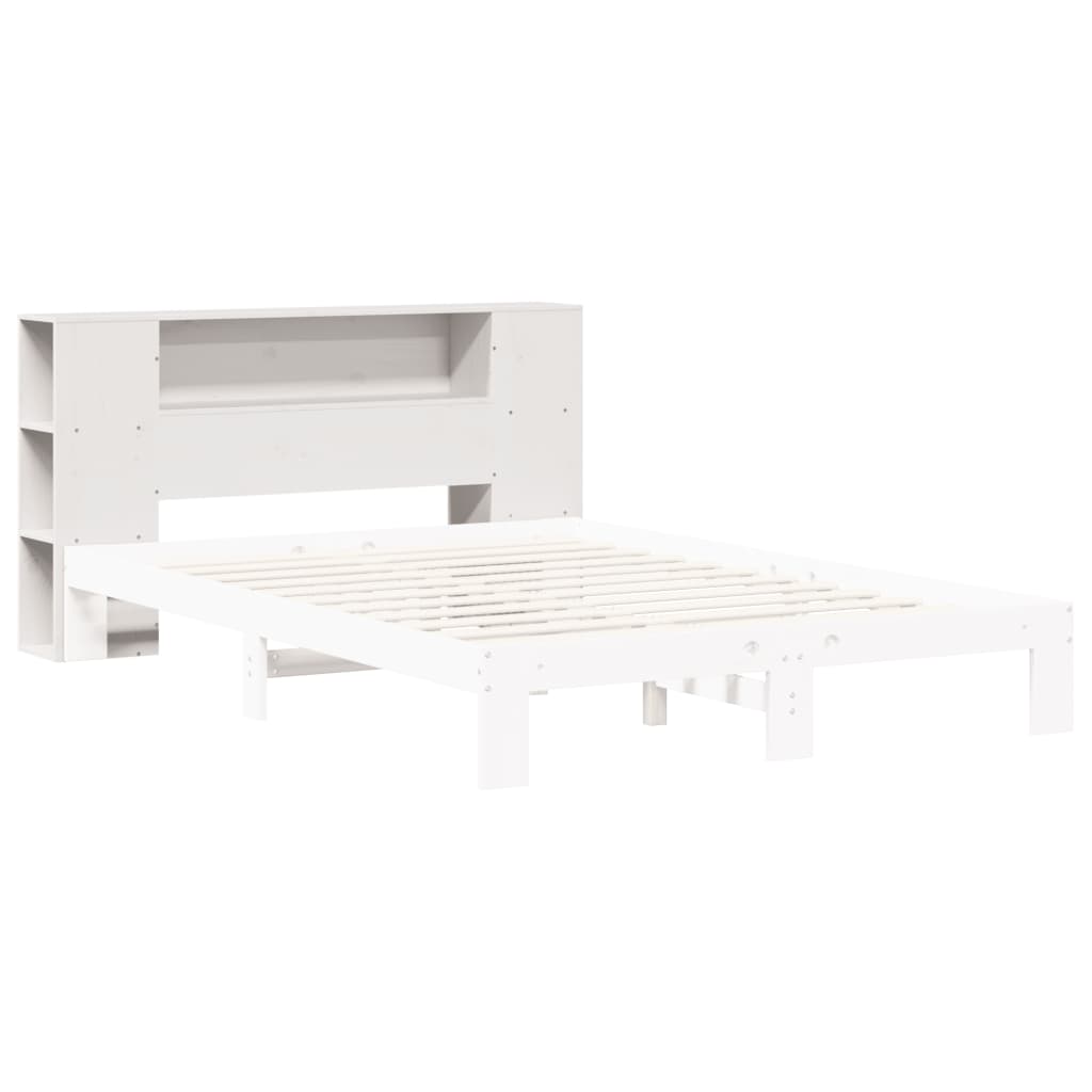 Headboard with Storage White 120 cm Solid Wood Pine