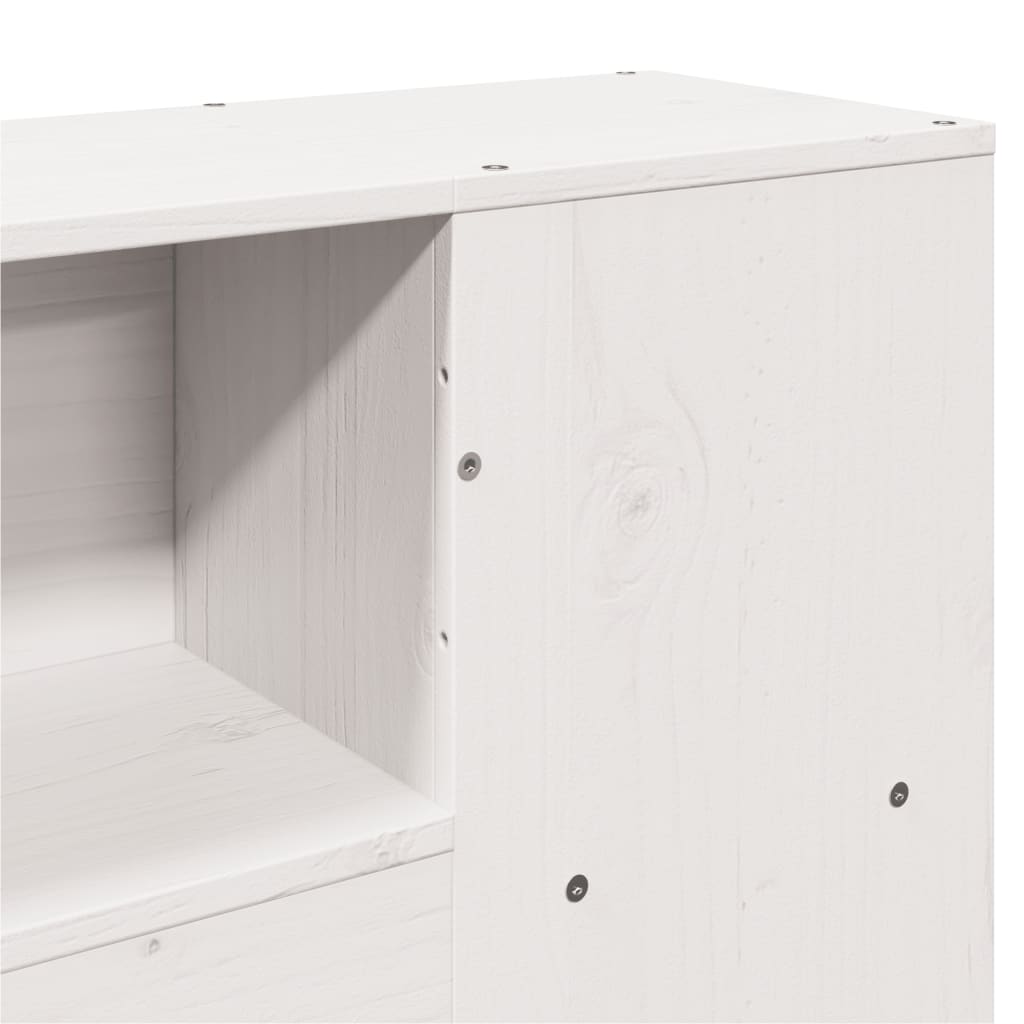 Headboard with Storage White 120 cm Solid Wood Pine