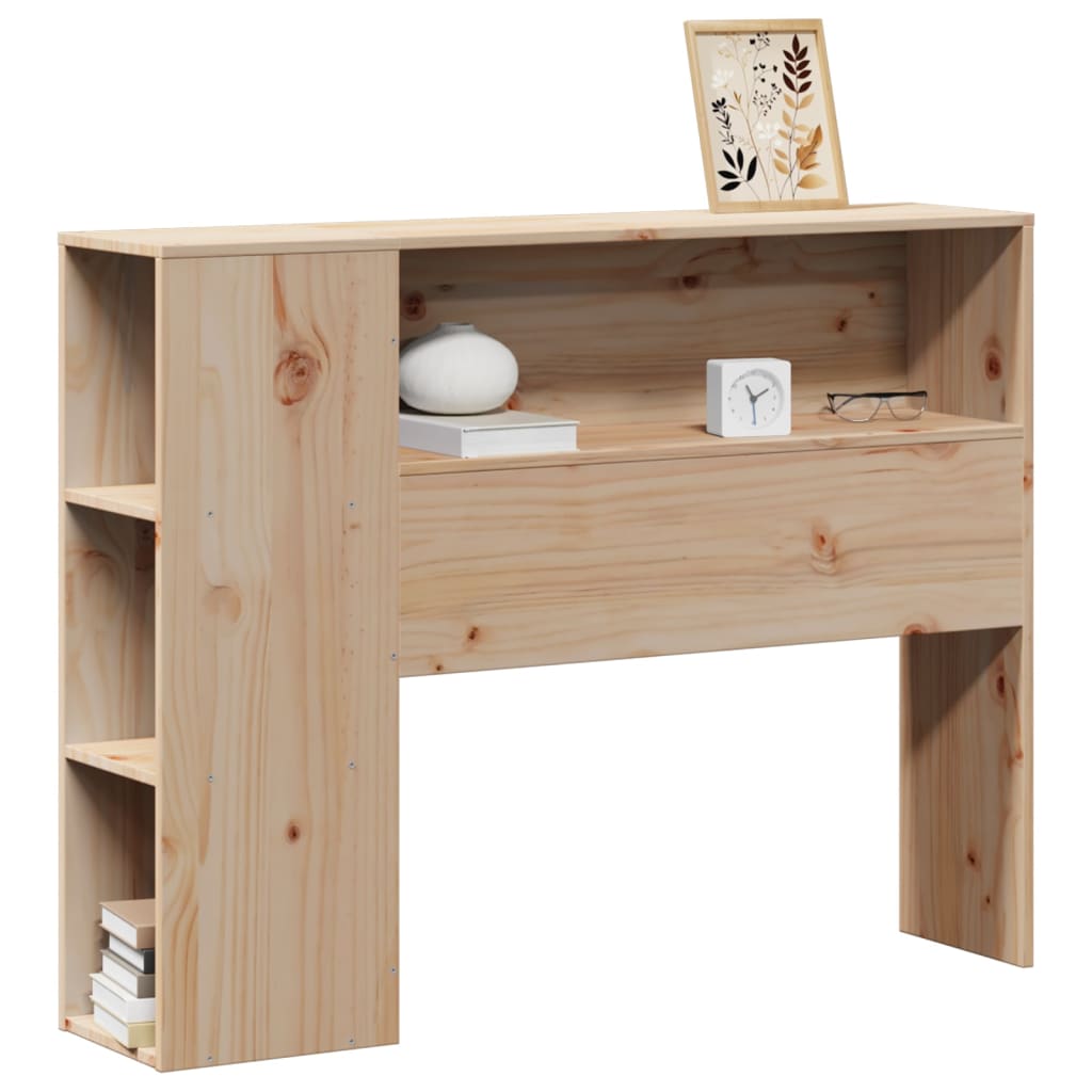 Headboard with Storage 90 cm Solid Wood Pine